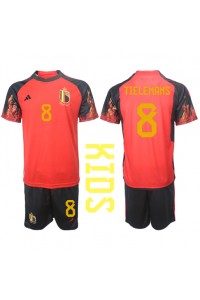 Fotbalové Dres Belgie Youri Tielemans #8 Dětské Domácí Oblečení MS 2022 Krátký Rukáv (+ trenýrky)
